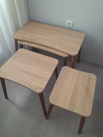 Müşteri fotoğrafı: Erendiz 4lü Ahşap Ayaklı Zigon Sehpa XL Sonoma