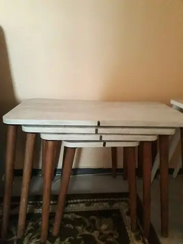 Müşteri fotoğrafı: Erendiz 4lü Ahşap Ayaklı Zigon Sehpa XL Kristal