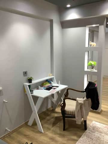 Müşteri fotoğrafı: X Ayaklı Raflı Ders Çalışma Masası 50x90 cm Beyaz