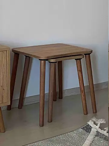 Müşteri fotoğrafı: Erendiz 4lü Ahşap Ayaklı Zigon Sehpa XL Çam