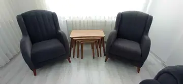 Müşteri fotoğrafı: Erendiz 5li Ahşap Ayaklı Zigon ve Orta Sehpa Seti XL Ceviz