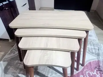 Müşteri fotoğrafı: Erendiz 4lü Ahşap Ayaklı Zigon Sehpa XL Sonoma