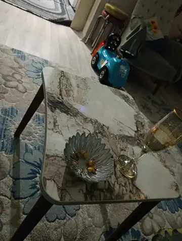 Müşteri fotoğrafı: Erendiz 4lü Ahşap Ayaklı Zigon Sehpa XL Beyaz Mermer