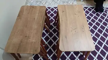Müşteri fotoğrafı: Erendiz 4lü Ahşap Ayaklı Zigon Sehpa XL Ceviz