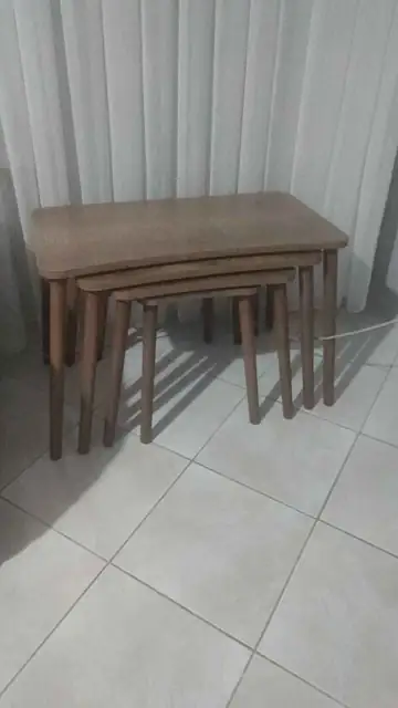 Müşteri fotoğrafı: Erendiz 5li Ahşap Ayaklı Zigon ve Orta Sehpa Seti XL Ceviz