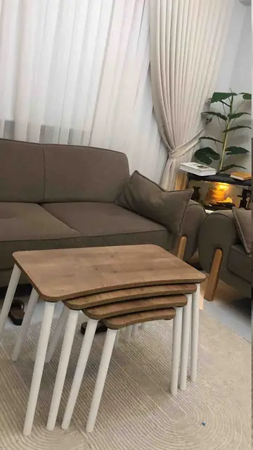 Müşteri fotoğrafı: Erendiz 4lü Ahşap Ayaklı Zigon Sehpa XL Ceviz