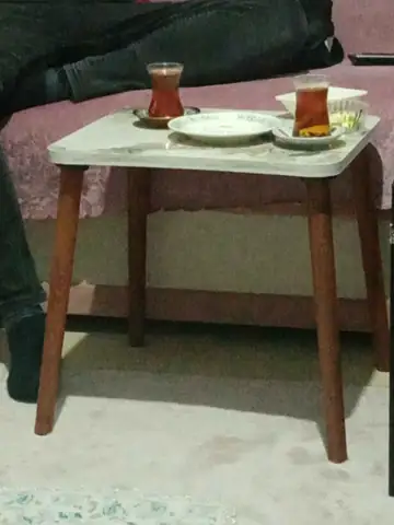 Müşteri fotoğrafı: Erendiz 4lü Ahşap Ayaklı Zigon Sehpa XL Beyaz Mermer