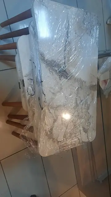 Müşteri fotoğrafı: Erendiz 4lü Ahşap Ayaklı Zigon Sehpa XL Beyaz Mermer