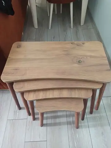 Müşteri fotoğrafı: Erendiz 4lü Ahşap Ayaklı Zigon Sehpa XL Çam