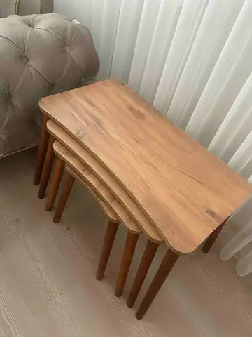 Müşteri fotoğrafı: Erendiz 4lü Ahşap Ayaklı Zigon Sehpa XL Çam