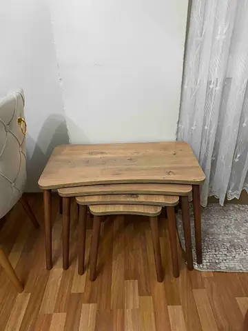 Müşteri fotoğrafı: Erendiz 4lü Ahşap Ayaklı Zigon Sehpa XL Çam