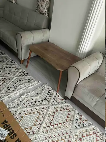 Müşteri fotoğrafı: Erendiz 5li Ahşap Ayaklı Zigon ve Orta Sehpa Seti XL Ceviz