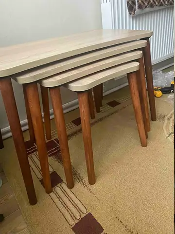 Müşteri fotoğrafı: Erendiz 4lü Ahşap Ayaklı Zigon Sehpa XL Sonoma