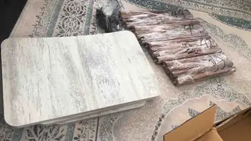 Müşteri fotoğrafı: Erendiz 4lü Ahşap Ayaklı Zigon Sehpa XL Kristal