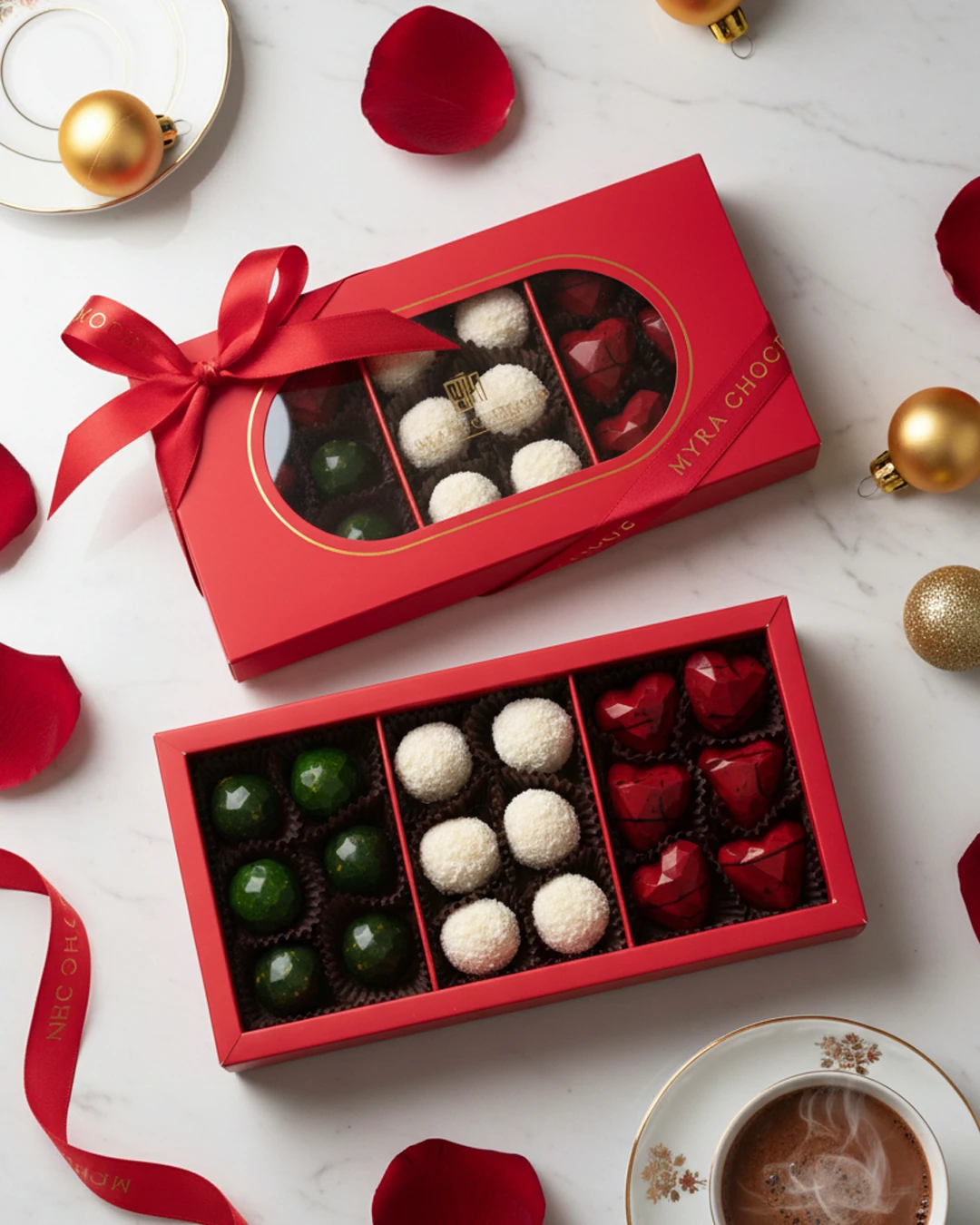 3 Çeşitli Çilek, Limon, Hindistan Cevizi Dolgulu Yeni Yıl Özel Mix Çikolata 190 gr