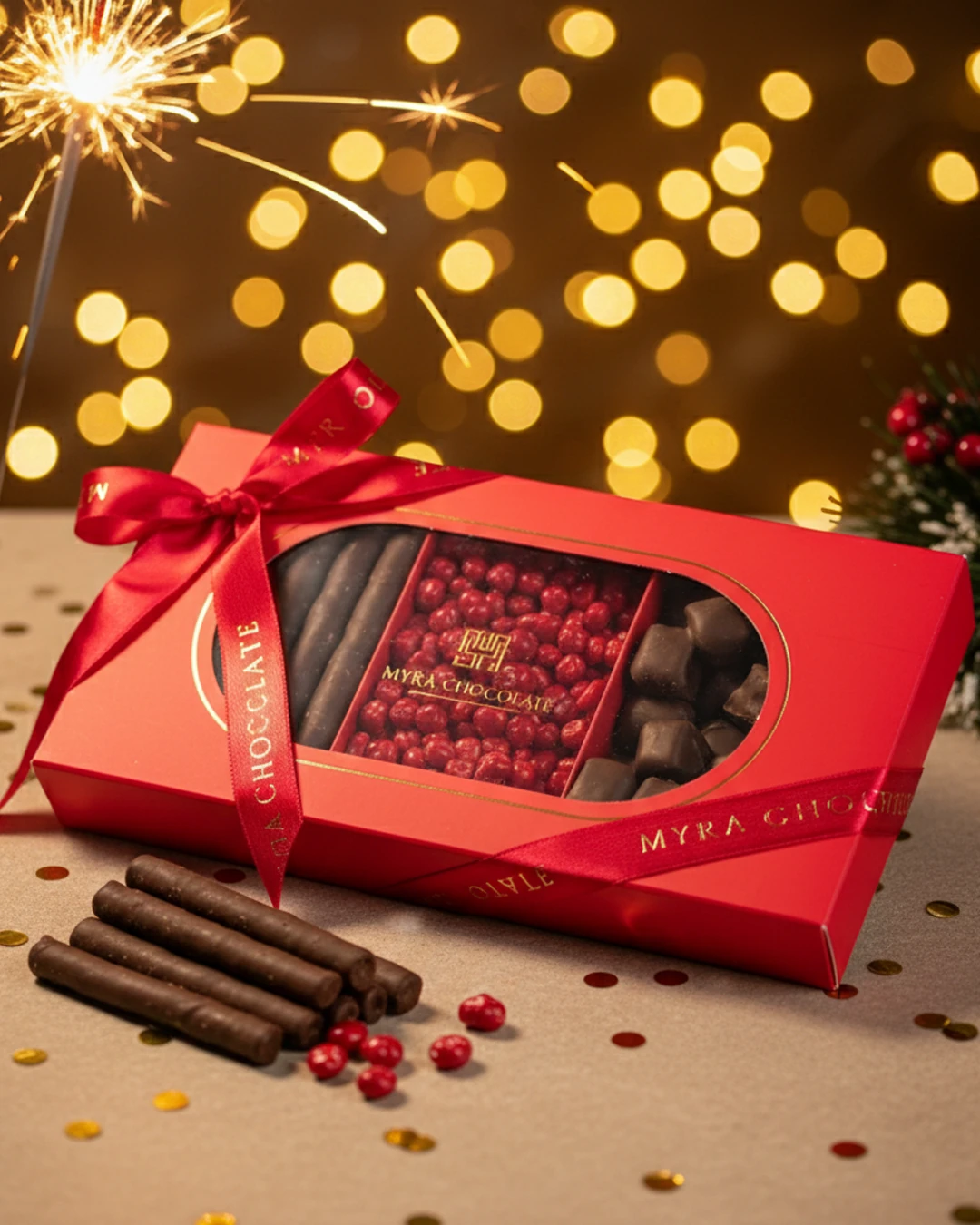 3 Çeşitli Böğürtlen Aromalı, Bitter Çikolatalı, Vanilyalı Lokumlu Kokteyl Çikolata 420GR