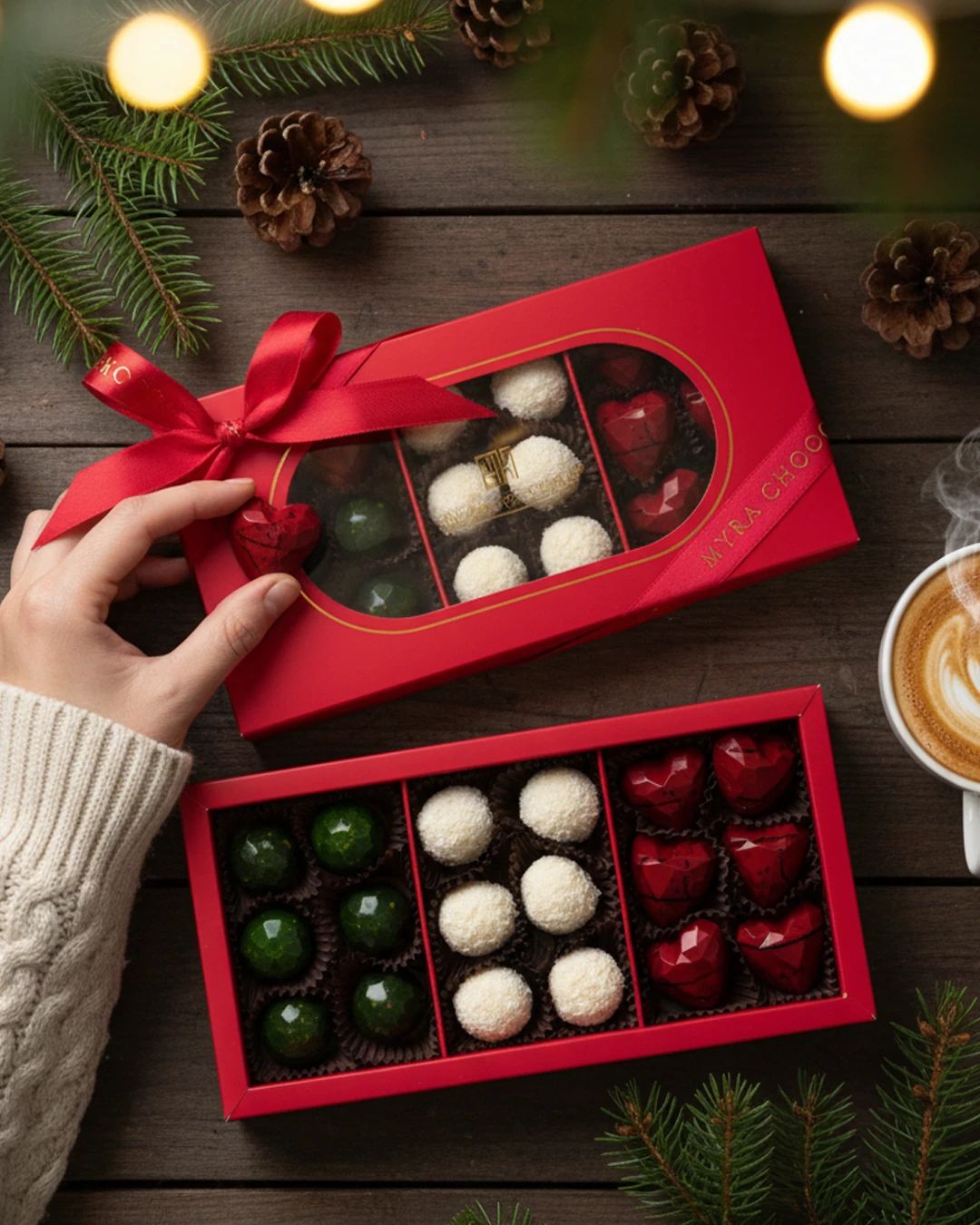 3 Çeşitli Çilek, Limon, Hindistan Cevizi Dolgulu Yeni Yıl Özel Mix Çikolata 190 gr