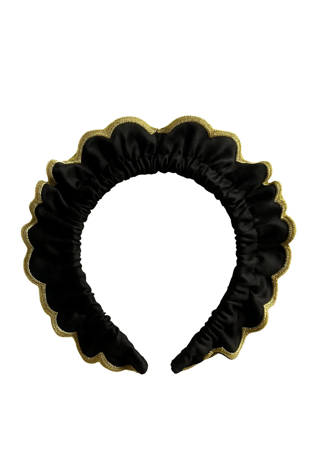 Siyah Saten Altın İşlemeli Kız Çocuk Taç