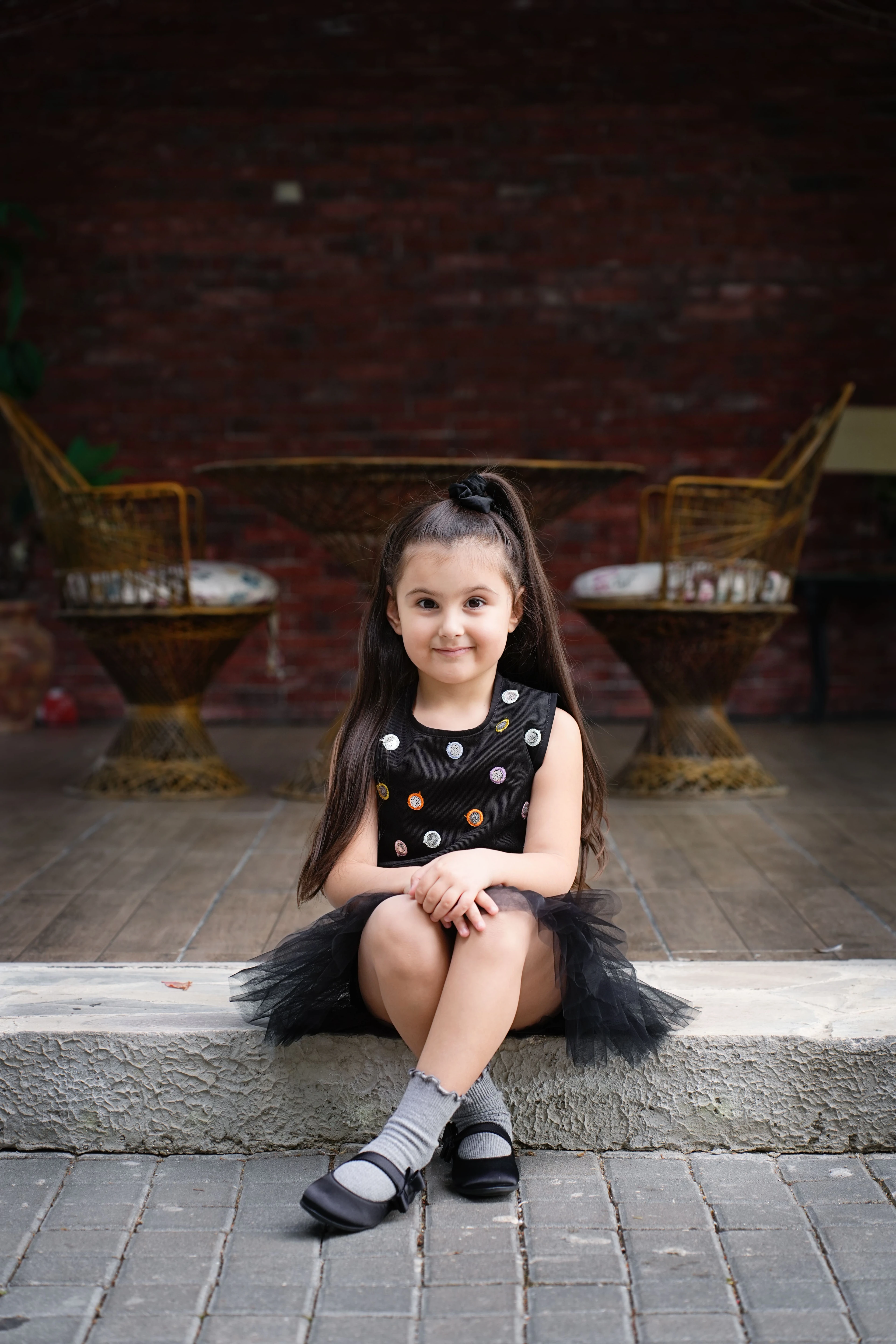 Siyah Saten Gece Perisi Kız Çocuk Ayakkabı