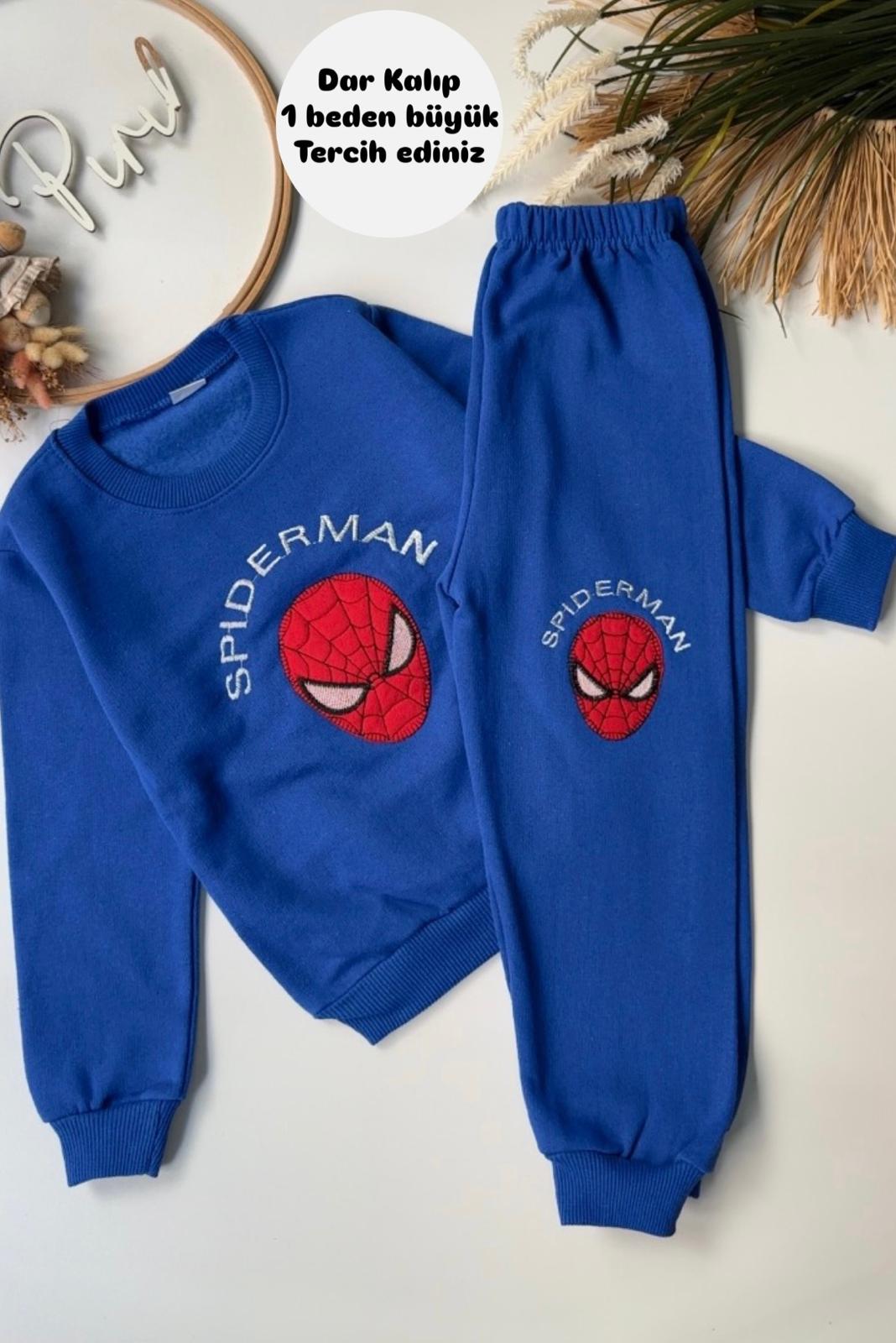 ÖRÜMCEK ADAM  DESENLİ 2 İPLİK ŞARDONLU TAKIM SAX