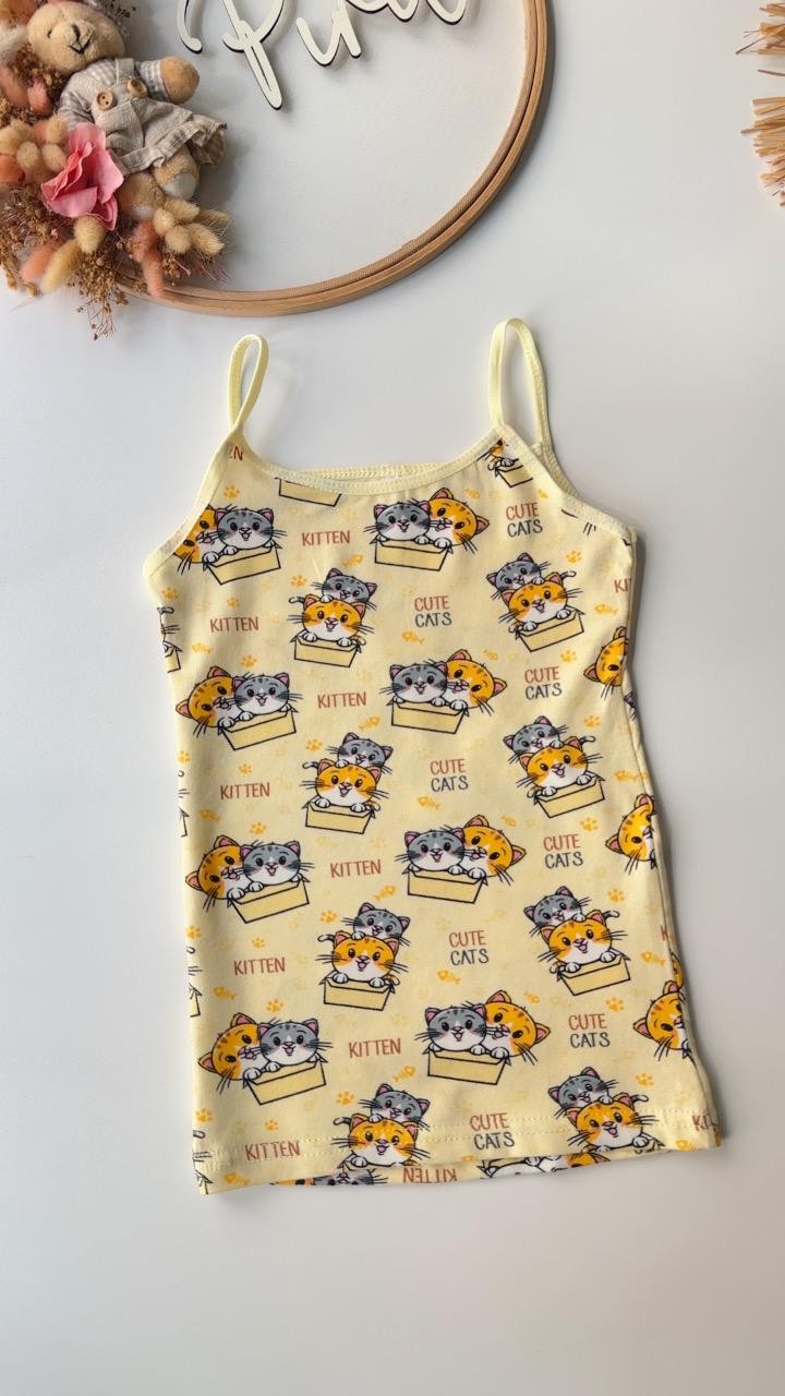 Cute Cat Atlet Boxer Set Sarı