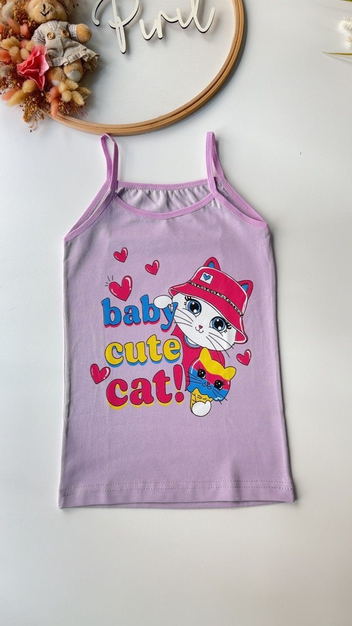Lila Cute Cat Atlet Boxer Takım