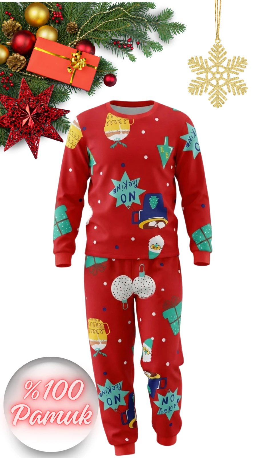 NEW YEAR PİJAMA TAKIMI ERKEK