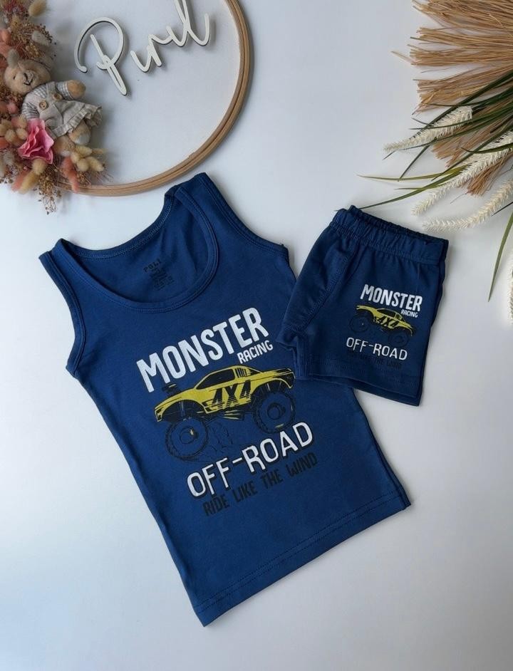 Lacivert Monster Atlet Boxer Takım