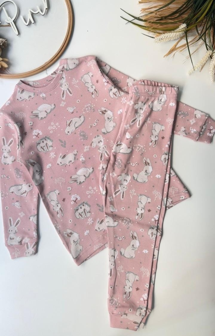 Pudra Tavşan Pijama Takımı