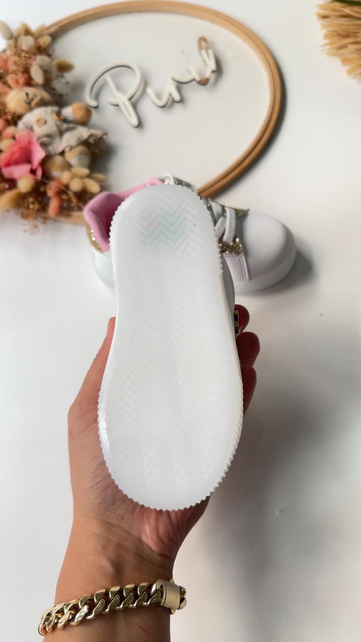 YILDIZ DETAY IŞIKLI AYAKKABI ALTIN SİMLİ