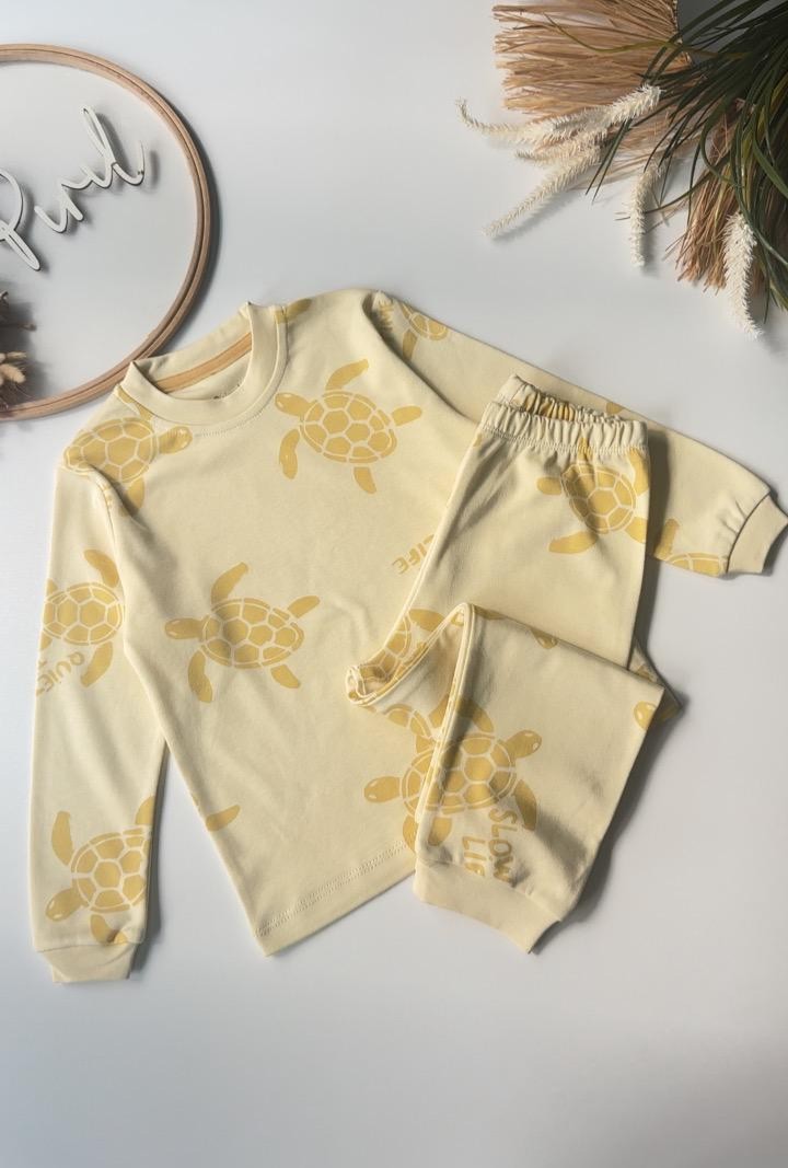 Kaplumbağa Pijama Takımı Sarı