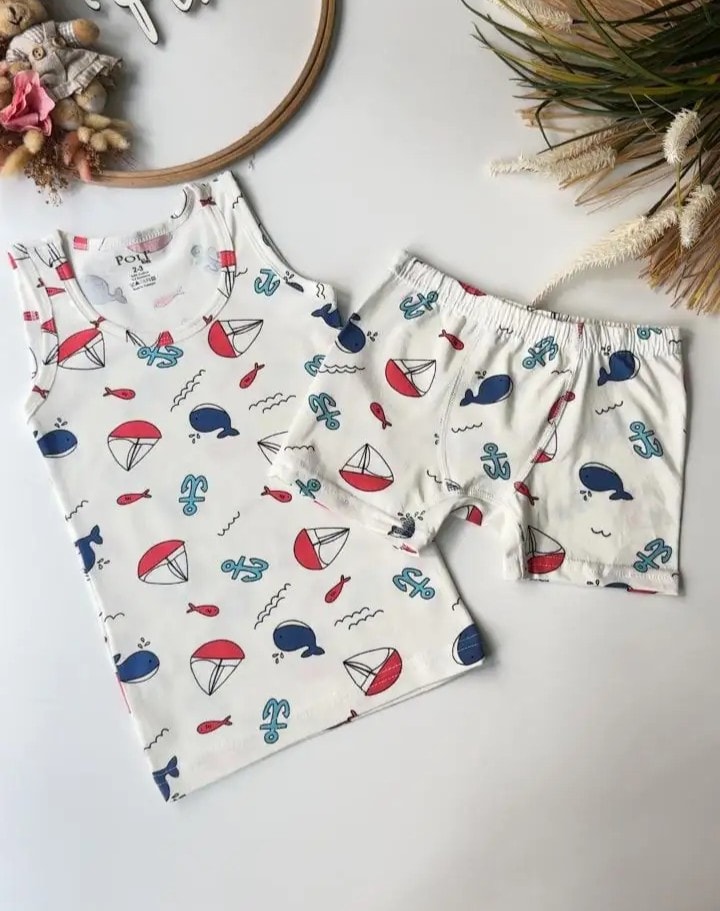 Yelken Atlet Boxer Set Beyaz