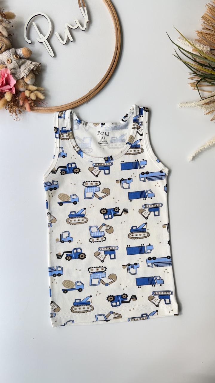 İş Makineleri Atlet Boxer Set Beyaz