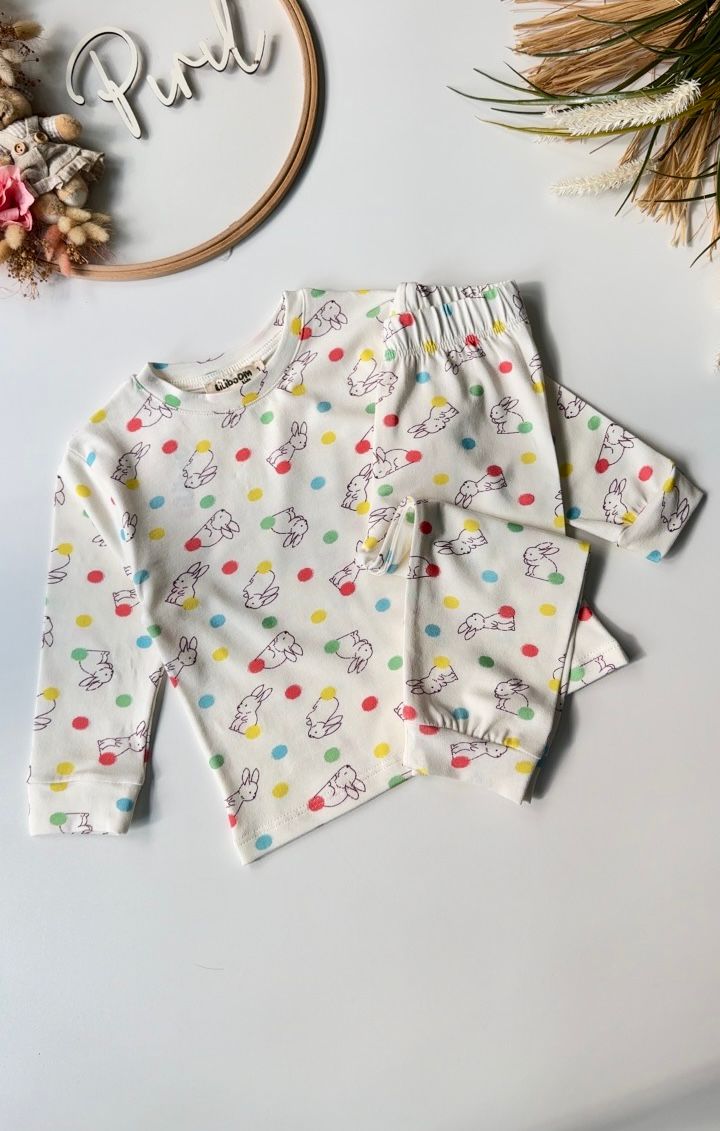 Tavşancık Pijama Takımı Pudra  1-4 Yaş