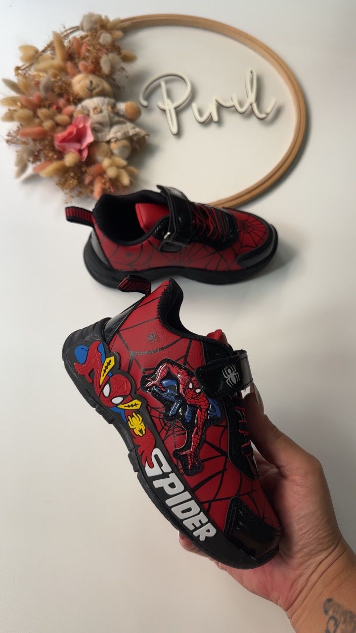 Karakterli IŞIKLI Spor Ayakkabı Kırmızı Siyah