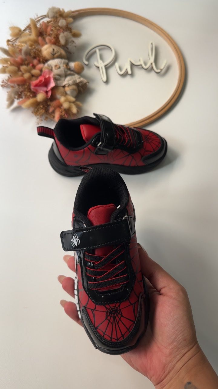 Karakterli IŞIKLI Spor Ayakkabı Kırmızı Siyah