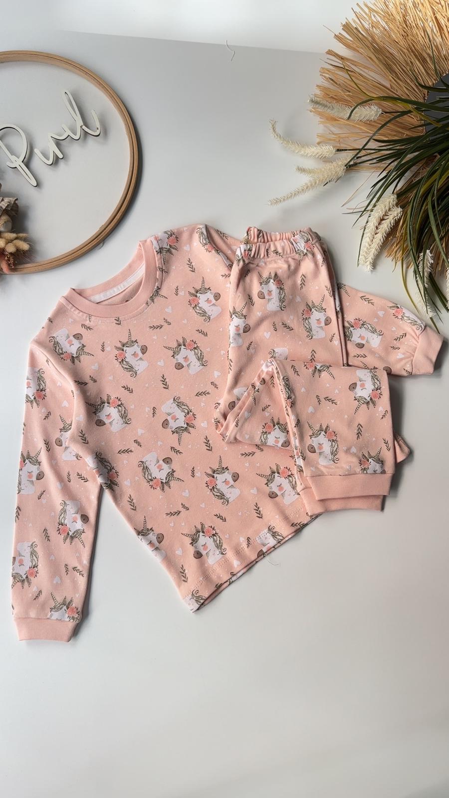 Sihirli Kanatllar Pijama Takımı Pudra