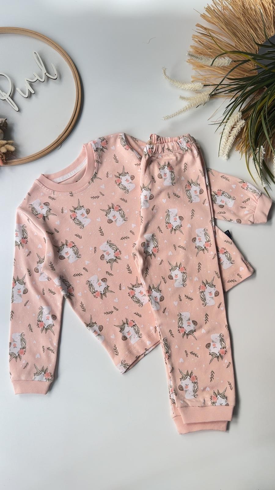 Sihirli Kanatllar Pijama Takımı Pudra
