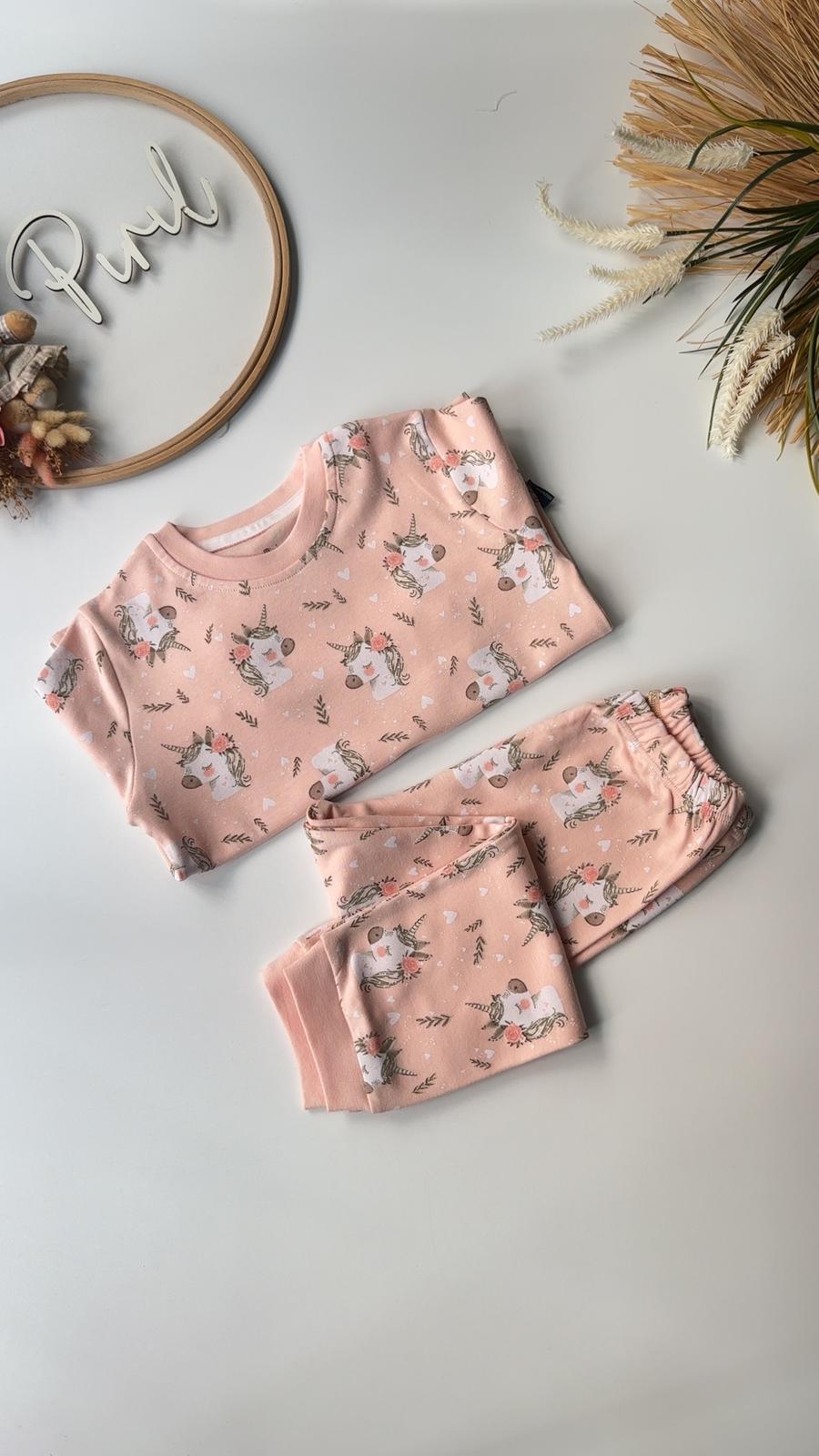 Sihirli Kanatllar Pijama Takımı Pudra