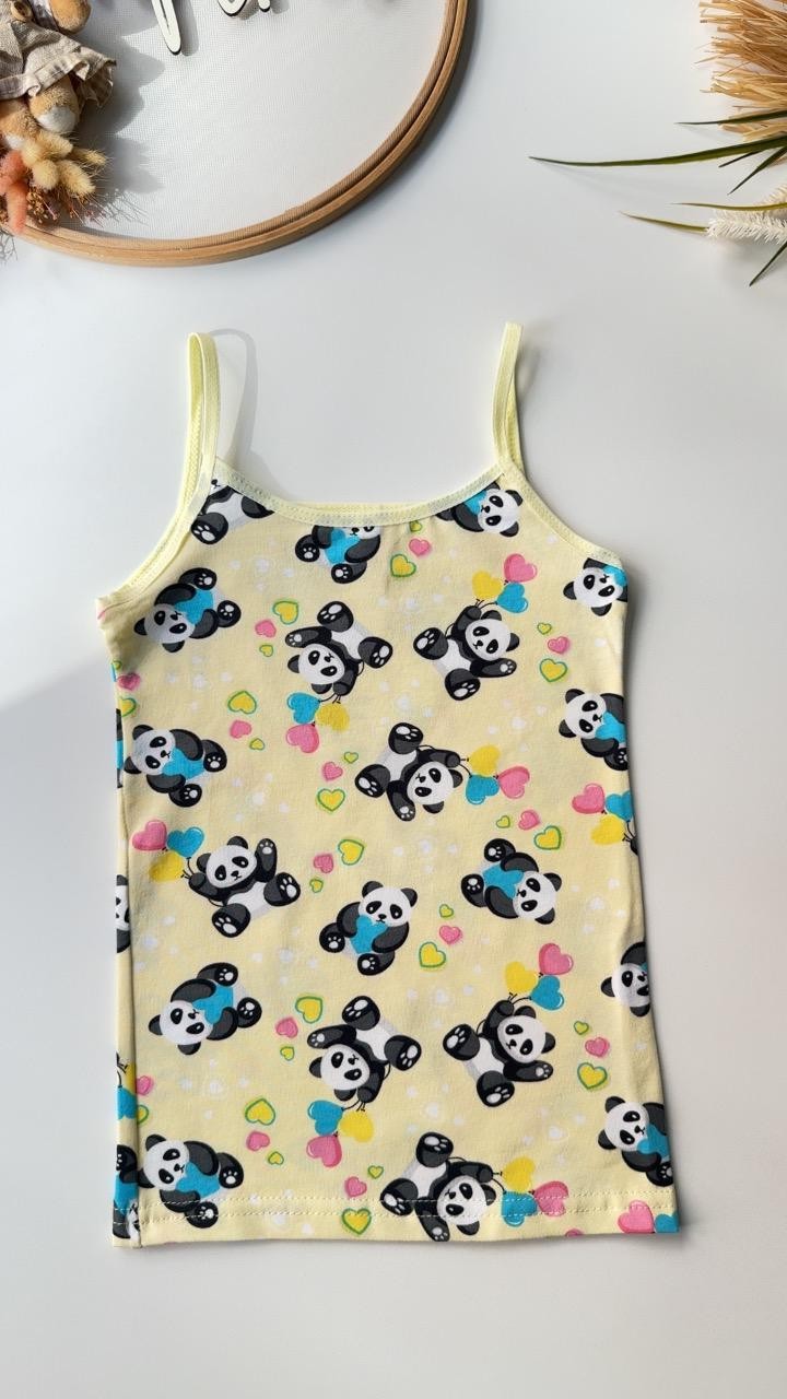 Sarı Panda Baskılı Atlet Boxer 