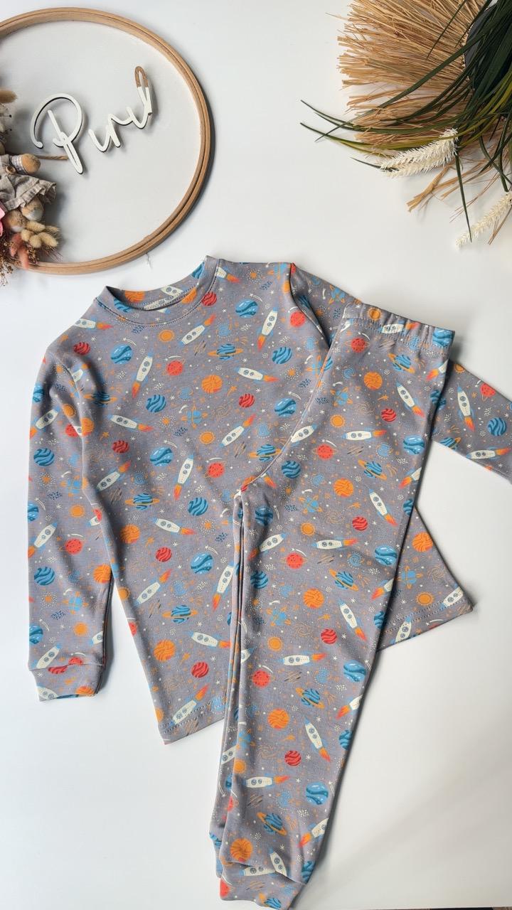 Gri Uzay Pijama Takımı