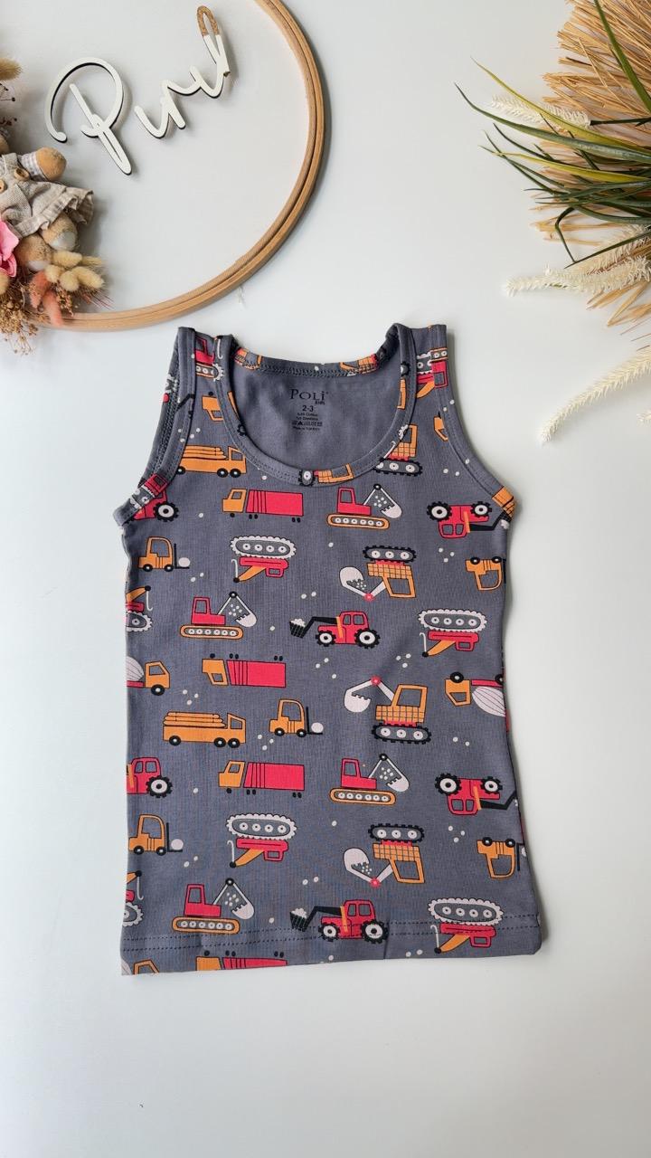 İş Makineleri Atlet Boxer Set Gri