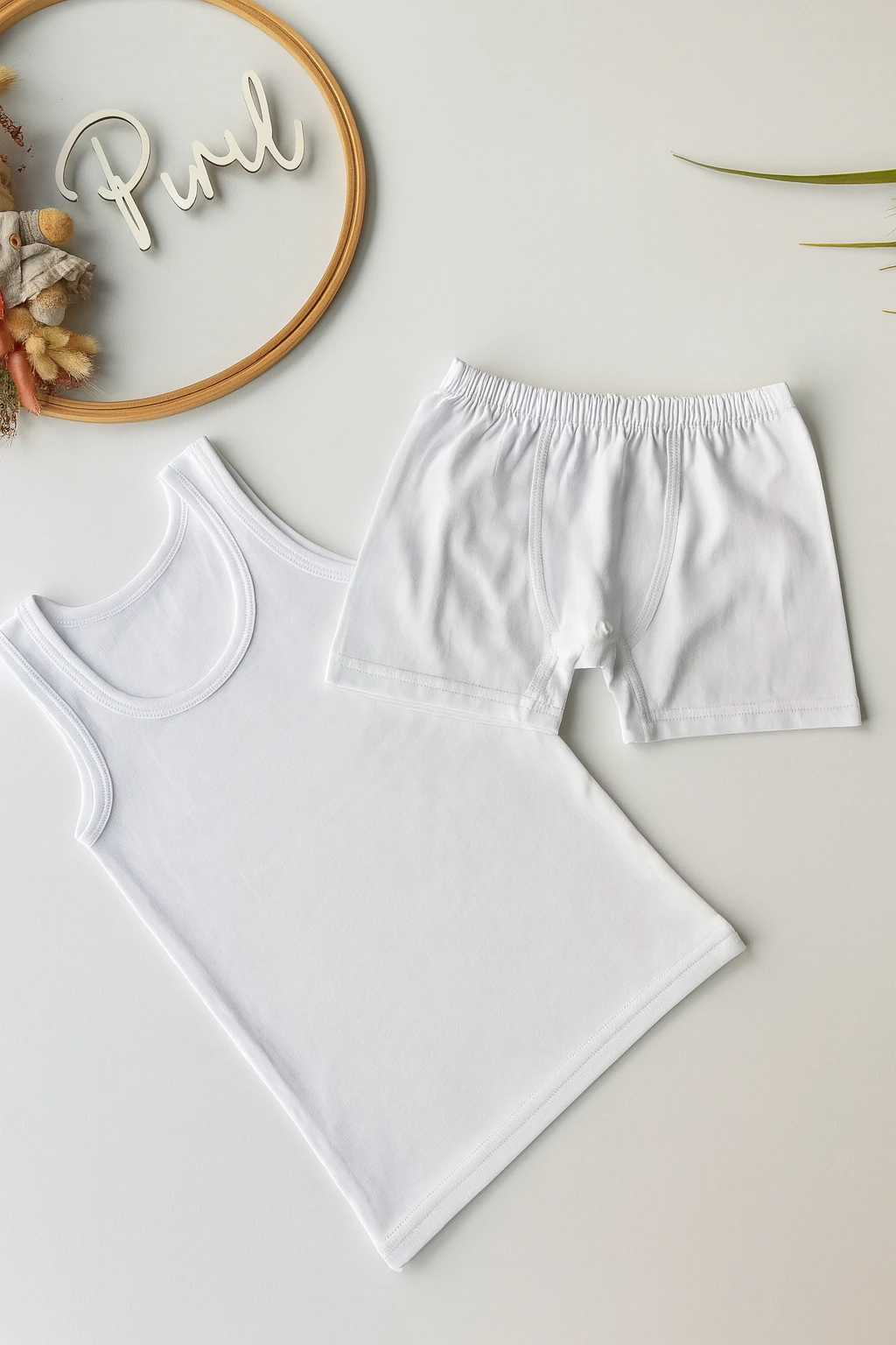 Beyaz Atlet Boxer Takım