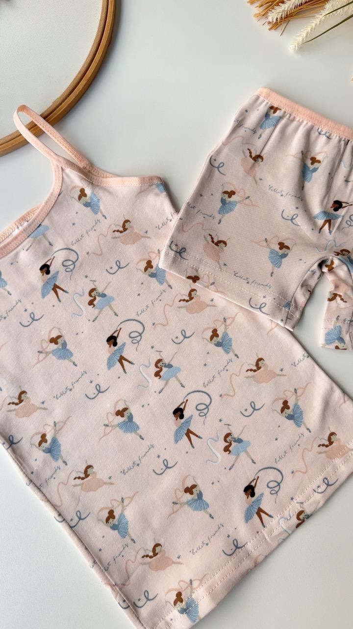 Balerin Atlet Boxer Set Pembe