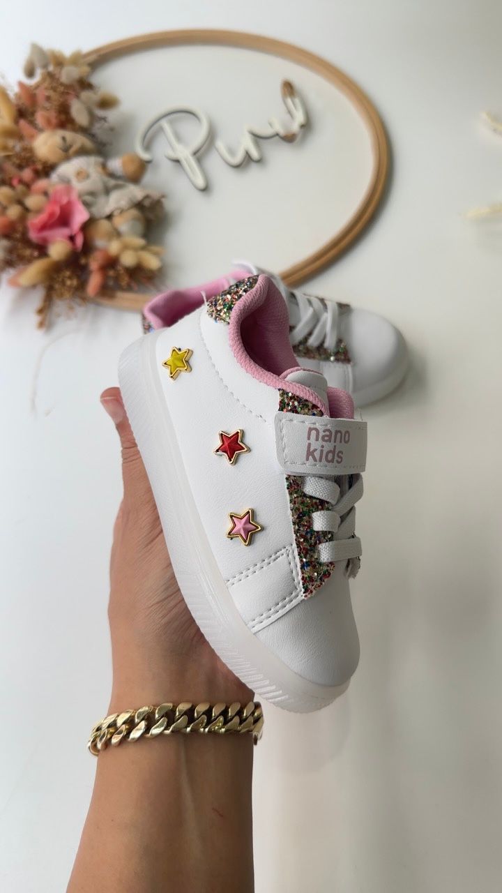 YILDIZ DETAY IŞIKLI AYAKKABI RENKLİ SİMLİ