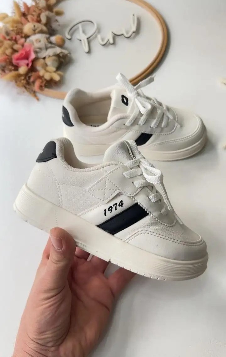 Beyaz Siyah 1974 Unisex Spor Ayakkabı 