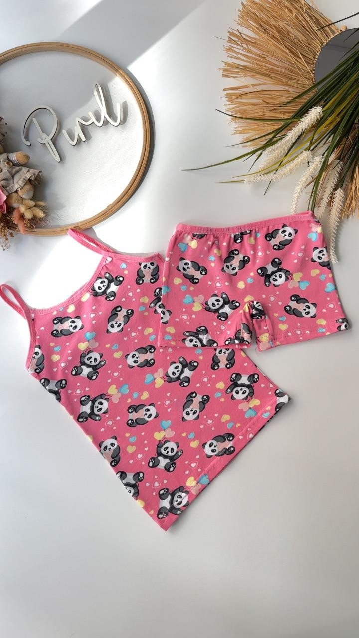 Pembe Panda Atlet Boxer Set 