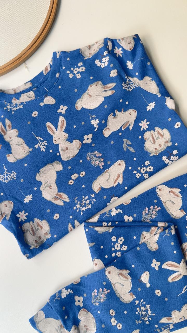 Mavi Tavşan Pijama Takımı