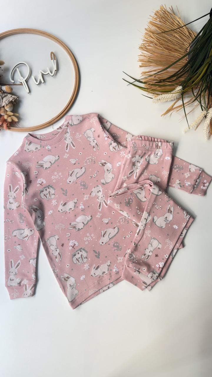 Pudra Tavşan Pijama Takımı