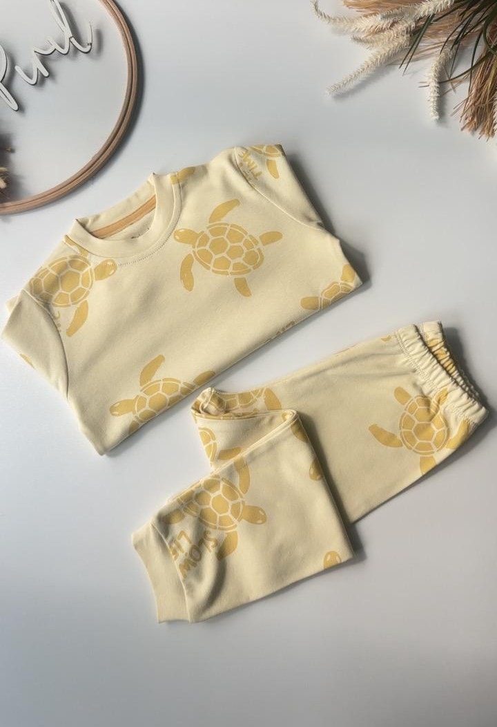 Kaplumbağa Pijama Takımı Sarı